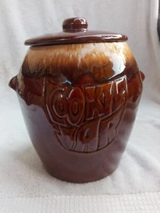 Vtg McCoy Brown Drip Glaze Pottery Cookie Jar 7024 - Picture 1 of 8