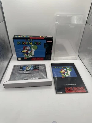 Super Mario World (Super Nintendo SNES, 1991) Complete CIB Rare FIRST PRINT - Image 1 of 4