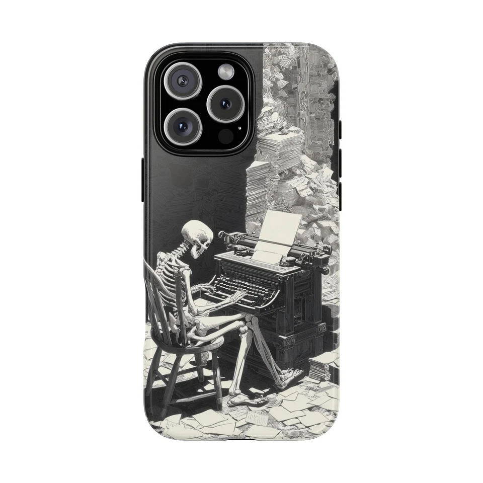 Skeleton Typewriter Phone Case for iPhone 17 16 15 14 13 12 11 X XR SE - Image 1 of 1