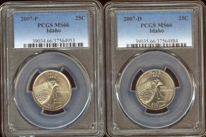 2007 P D Idaho Quarter 2 Coin Set PCGS MS66 Holiday Sale 🎁 - Picture 1 of 2