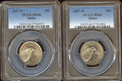2007 P D Idaho Quarter 2 Coin Set PCGS MS66 Holiday Sale 🎁 - Image 1 of 2