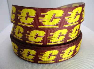 Central Michigan Chippewas 1" Grosgrain Ribbon, YOUR CHOICE 5 or 10 Yard (Univ) - Image 1 of 3