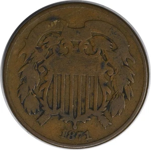 1871 Two Cent Piece VG Uncertified #300 - Picture 1 of 2