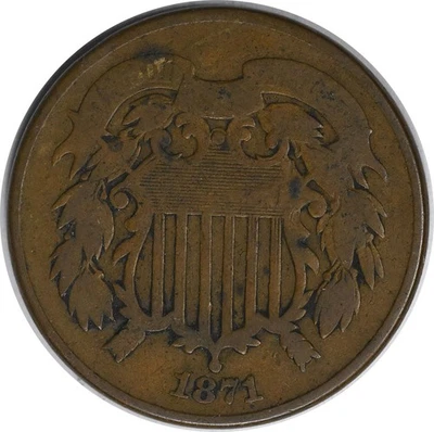 1871 Two Cent Piece VG Uncertified #300 - Image 1 of 2