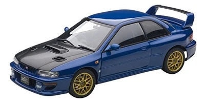 AUTOart 1/18 Subaru Impreza 22B STi version blue/carbon black bonnet model car - Image 1 of 4