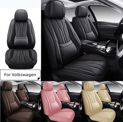 For Volkswagen Polo Tiguan ID.4 5-Seat Full Coverage PU Leather Car Seat Covers - Image 1 of 4