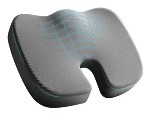 Cojín de asiento de espuma viscoelástica Skechers cojín de silla de oficina para dolor de coxis gris  - Imagen 1 de 5