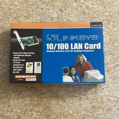 Linksys 10/100 PCI Ethernet Card LNE100TX Windows 98/ME/2K/XP Support NEW Sealed - Image 1 of 3