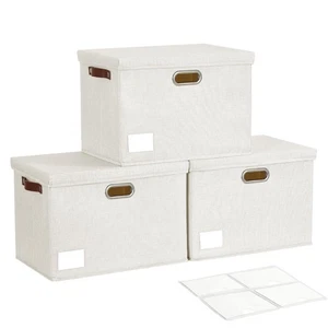 17" Large Collapsible Storage Bins with Lids, Stackable Closet Organizers wit... - Picture 1 of 7