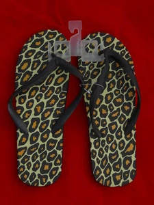 New Leopard Flip Flops Shoes Cheetah Thongs Summer Beach Flats Sandals Punk 6 - Picture 1 of 1
