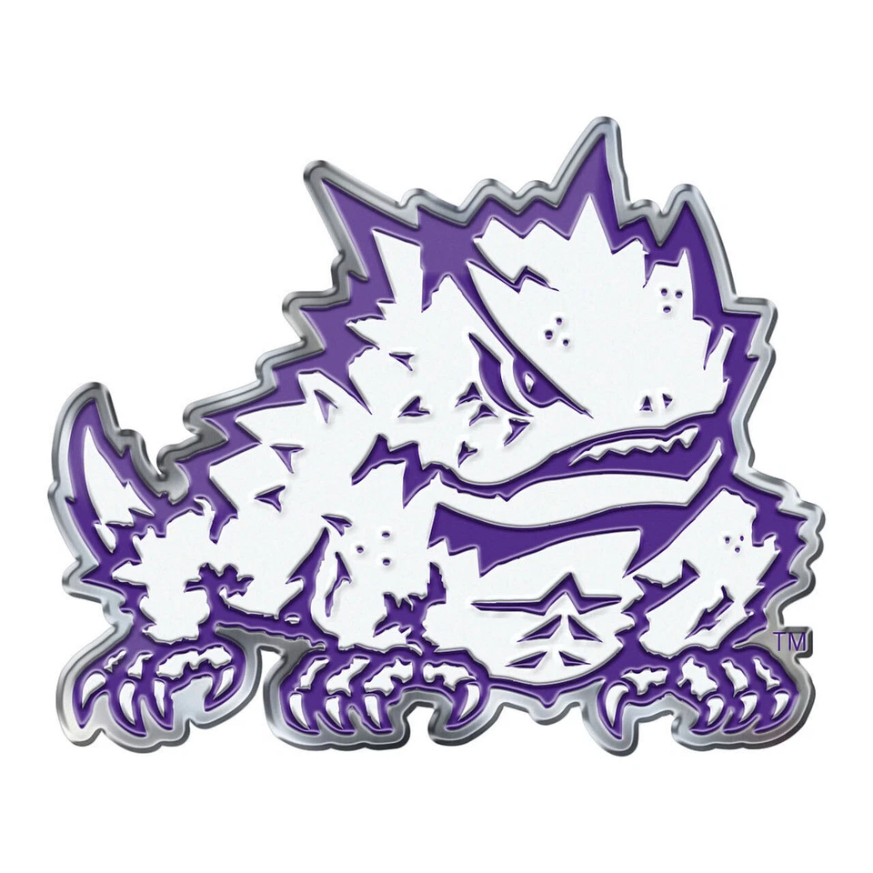 TCU Horned Frogs Ce3 Mascot Metal Color Auto Emblem Texas Christian University
