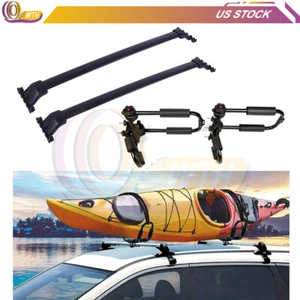 For 2009-2015 Honda Pilot Adjustable Kayak Canoe Rack J Bar+ 2x Cross Bar Black - Bild 1 von 9