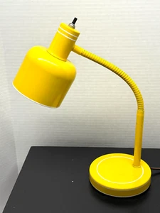 Vintage Bright Yellow Metal Gooseneck Desk Heyco Lamp Mid Century Modern - Picture 1 of 14