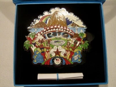 FAZZINO 2016 CELEBRATE RIO OLYMPIC PIN  BEAUTIFUL PIN! 3D! New in Box! - Image 1 of 4