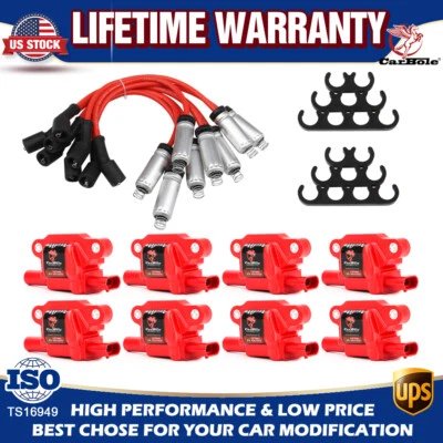 8 Square D510C Ignition Coils + Spark Plug Wire For Chevrolet Silverado 1500 GMC - Image 1 of 4