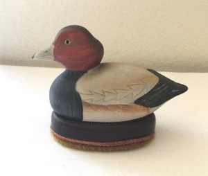 Estatuilla de pato mallardo de cerámica Jasco de colección removedor de pelusa cepillo señuelo 1980 - Imagen 1 de 7
