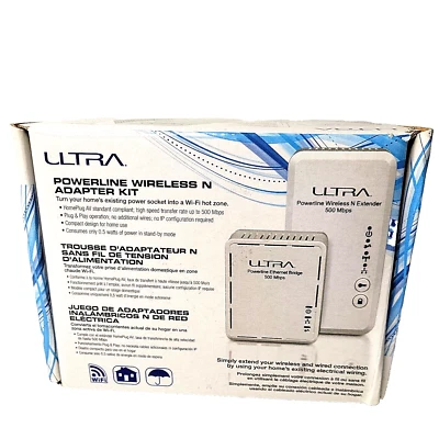 Ultra Powerline Wireless-N Adapter / 500Mbps Wi-Fi Range Extender Kit - Image 1 of 4