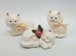 Estatuillas vintage de 3 piezas de gatitos victorianos de memoria victoriana de 3 piezas - Imagen 1 de 12