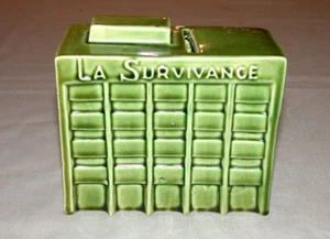 Banco de cerámica de recuerdo de Quebec La Survivance Insurance Cie 1960 St-Hyacinthe - Imagen 1 de 1