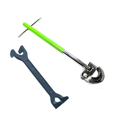 365-ONLINE PLUMBERS 15/22mm FIXED BASIN WRENCH & 11" ADJUSTABLE TAP NUT SPANNER BATH SINK