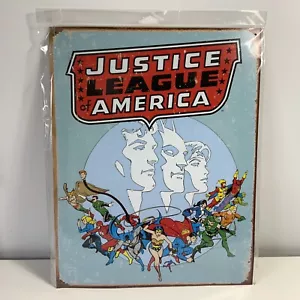 Justice League Of America Tin Metal Sign 1641 Retro Look 12” X 16” - Imagen 1 de 8