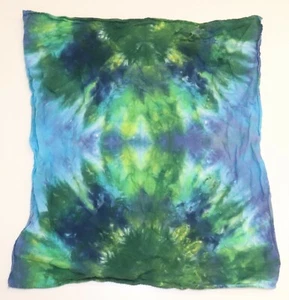 Tie Dye Bandana 21" x 21" Blue Algae Ocean 100% cotton - Picture 1 of 2