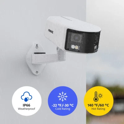 Cámara de seguridad ANNKE 8MP doble lente 180° POE 4K AI detección humana IP66 exterior Foto 1 de 4