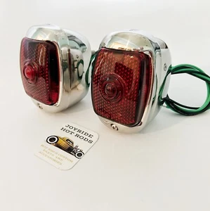 1 Pair 1940-53 Chevy & GMC Truck Tail Lights, Polished S/S-  (L/H & R/H) - Picture 1 of 7