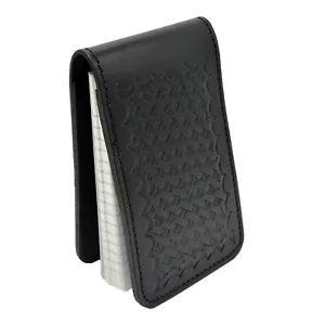 BasketWeave Police Leather Notebook Cover Pocket Note Pad Top Open 3X5 Whip It - Picture 1 of 4