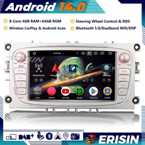 8-Core DAB+Android 14 Car Stereo SatNav GPS For Ford Focus C/S-Max Galaxy Mondeo - Picture 1 of 20