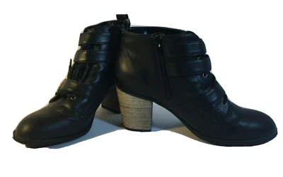 DIBA Ankle Boots 3 Buckle Womens Size 10 M Zip Up NICE Fast Free Shipping! - Image 1 of 4