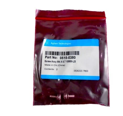 Винт машинный AGILENT в сборе M4 x 0,7 x 10 мм хроматография 0515-0380 2/Pk - Изображение 1 из 4