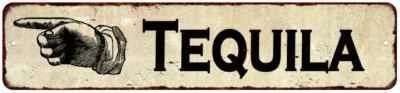 Tequila Right Hand Pointer Distressed Metal Sign Chic Décor 4x18 104180006025 - Image 1 of 4