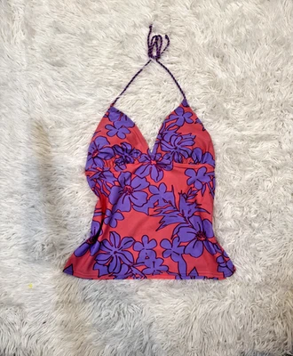 Tankini de hibisco Y2K sin espalda halter top talla L fairy beach barbie núcleo de sirena Foto 1 de 4