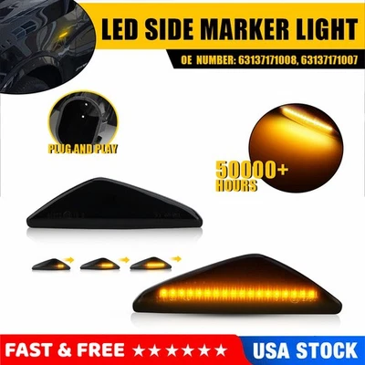 Luz marcadora lateral LED ámbar dinámica para lente ahumada BMW X3 F25 X5 E70 X6 E71 E72 Foto 1 de 4