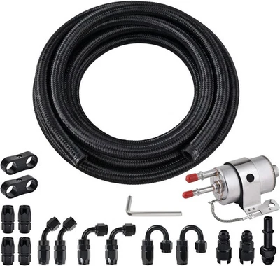 6AN Fuel Line Kit with LS Swap Fuel Filter Regulator 58PSI 6AN CPE Hose Braided  - Image 1 of 4