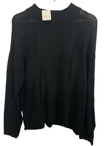 Free People Strand Mock Neck Pullover Boxy Fit Oversized Strick Schwarz Gr. XS - Bild 1 von 7