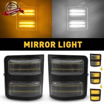 For 2008-2016 Ford F250 F350 Super Duty Side Mirror White LED Amber Signal Light - Image 1 of 4