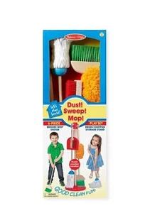 Melissa & Doug Spazzapolvere e Scopa Finta Gioco Realistico Set Legno - Foto 1 di 2