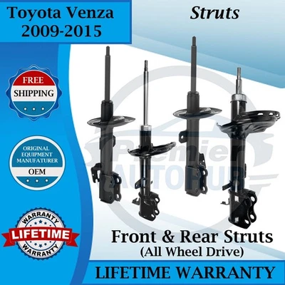 Apoios de suspensão dianteiros e traseiros Monroe OEM para 2009-2015 Toyota Venza 4X4 garantia vitalícia - Imagem 1 de 4