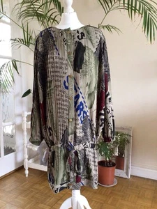 VINTAGE JEAN CLAIRE DRESS, BUTTON THRU, PERMANENTLY PLEATED, BLOUSON SHIFT, VGC - Picture 1 of 13