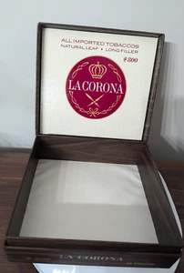 La Corona Vinyl bedeckt aufklappbar leere Zigarrenkiste #200 (6 1/4" x 6 1/2" x 2") Vintage - Bild 1 von 12