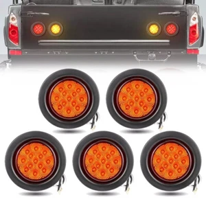 5x 2.5" Inch Round Amber 13 LED Side Marker Clearance Lights Trailer Truck RV US - Picture 1 of 8