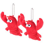 2 Pcs Plush Handbag Pendant Key Chains Hanging Ornament Crayfish