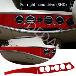 For Benz S Class W222 13-20 RHD Central Control Dashboard Panel Cover Red Carbon - Picture 1 of 14