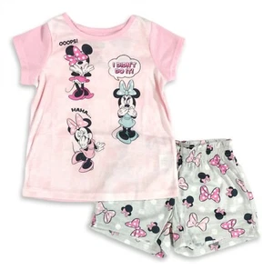 Minnie Mouse Pajamas Girls Small 6-6X Short Sleeve Shirt Shorts PJ Set Gift - Picture 1 of 4