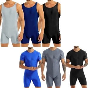 Hombres Tanque Leotardo Lucha Singlet Pantalones Cortos Mono Gimnasia Biketardo Body - Imagen 1 de 38