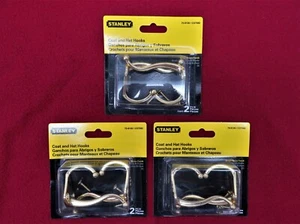 6 pc Stanley Coat & Hat Hook Bright Brass - Picture 1 of 3