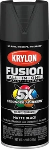 12 Oz  K02754007 Black Fusion All-In-One Paint & Primer Spray Paint, Matte - Picture 1 of 7
