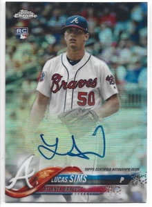 2018 Topps Chrome Rookie Autograph Refractor /499 Lucas Sims RA-LS - Picture 1 of 1